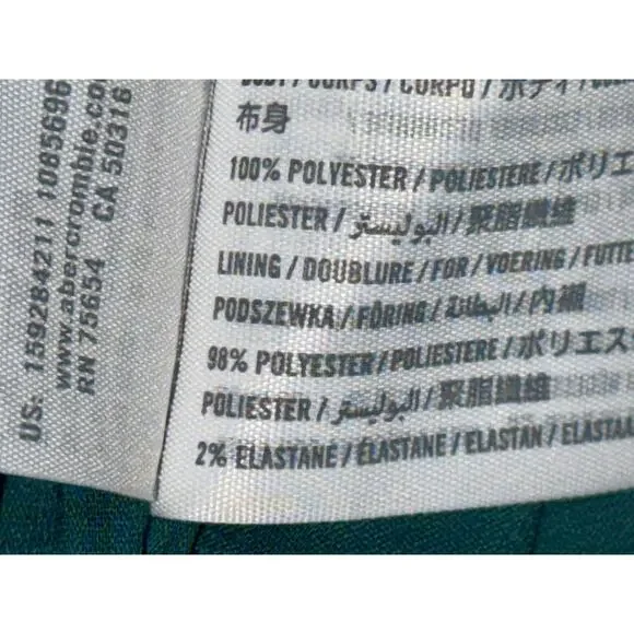 Abercrombie & Fitch Green V-Neck Tie Front Long Sleeve Mini Dress Womens Size M - Picture 4 of 6